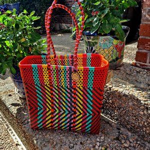 Maria Victoria Petunia Tamayo Tall Basket/New with tag/Handmade Mexico